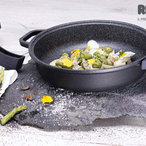 Risolì - Tegame Granito Gran Gourmet e coprimanici in silicone estraibili - 28 CM
