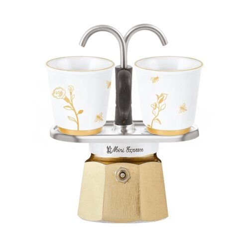 Bialetti - Set Mini Express e 2 Tazze - Oro delle Api