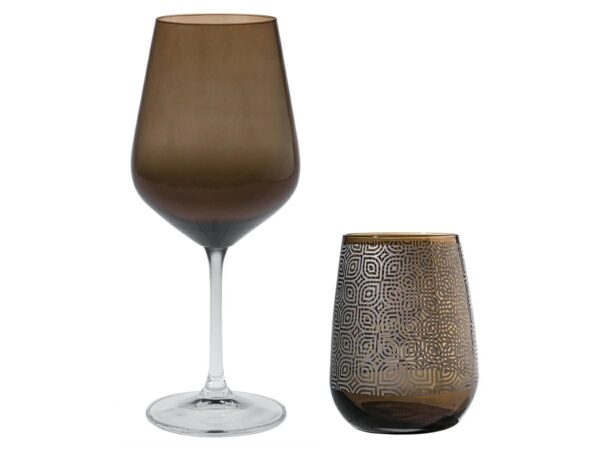 Villa Altachiara - Set Bicchieri Acqua+Calici Vino Karkadè tortora