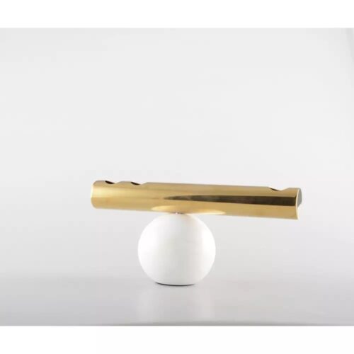 Aulica - Vaso Bud Tondo con Base in Marmo 22x8x13 cm