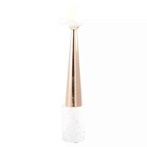 Aulica - Portacandele in Marmo Bianco e Oro Rosa