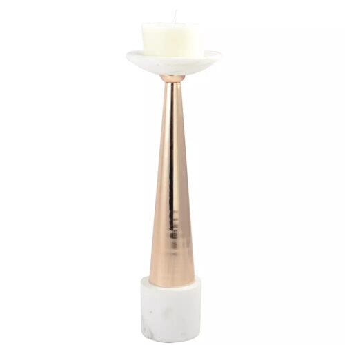 Aulica - Candeliere in marmo bianco e oro rosa
