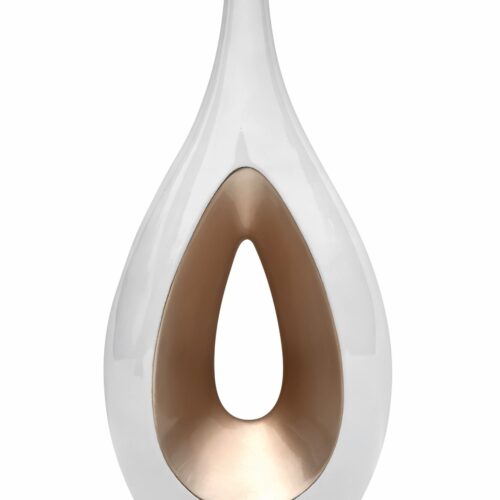 Ambienti Glamour - Vaso Ceramica Goccia Bianco e Oro