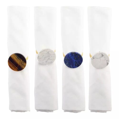 Set di 4 Portatovaglioli con dettagli in pietre multicolori - Aulica