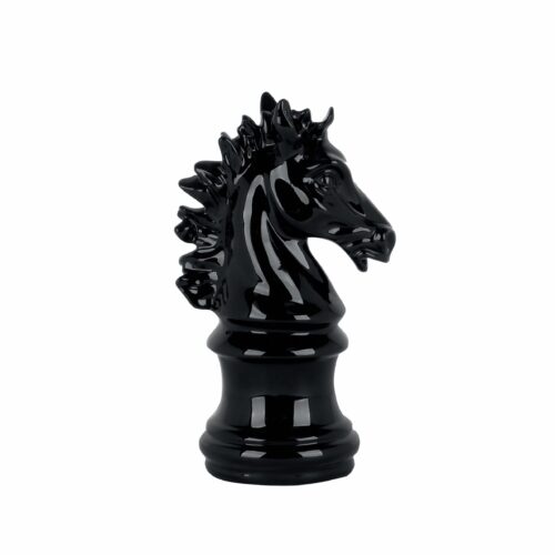 Ambienti Glamour - Scultura Cavallo degli Scacchi/Nero