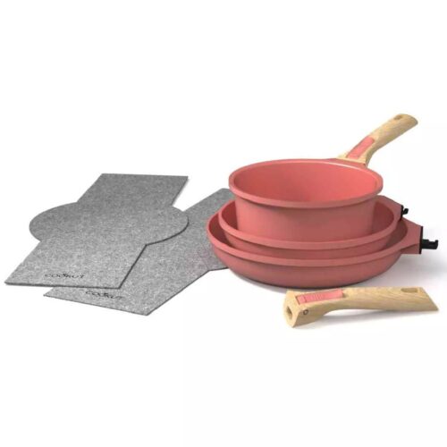 Cookut - Kit cucina con manico amovibile Rosa Cipria