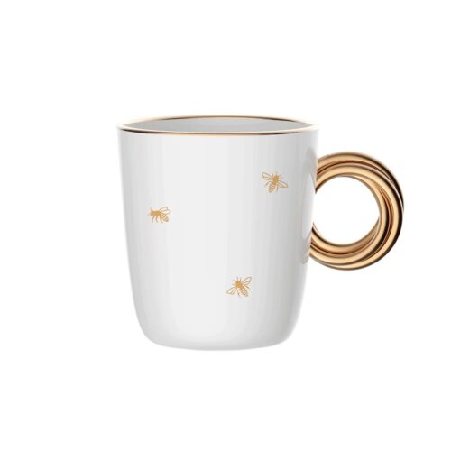 Bialetti - Tazza Mug Fili Oro delle Api in Porcellana 90 ML
