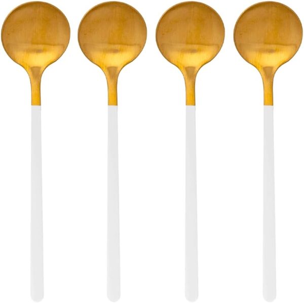 Bialetti - Set 4 Cucchiaini da Caffè Oro delle Api in Acciaio