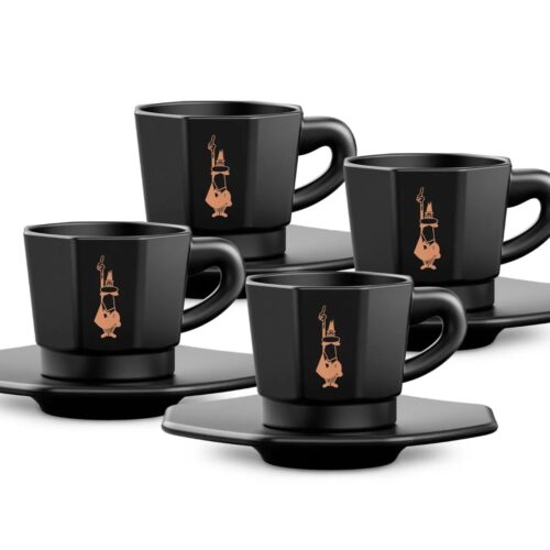 Bialetti - Set da 4 tazzine ottagonali - Black