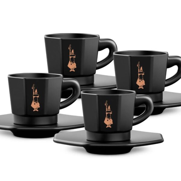 Bialetti - Set da 4 tazzine ottagonali - Black