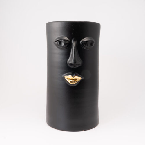 Verus - Vaso Cilindrico Nero Satinato