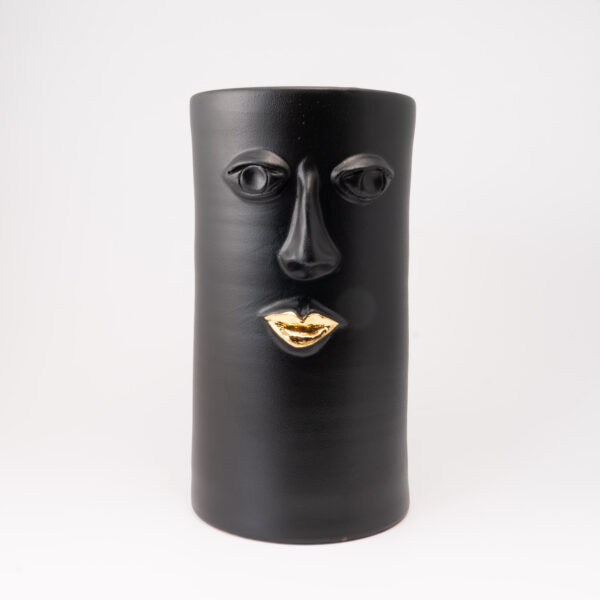 Verus - Vaso Cilindrico Nero Satinato