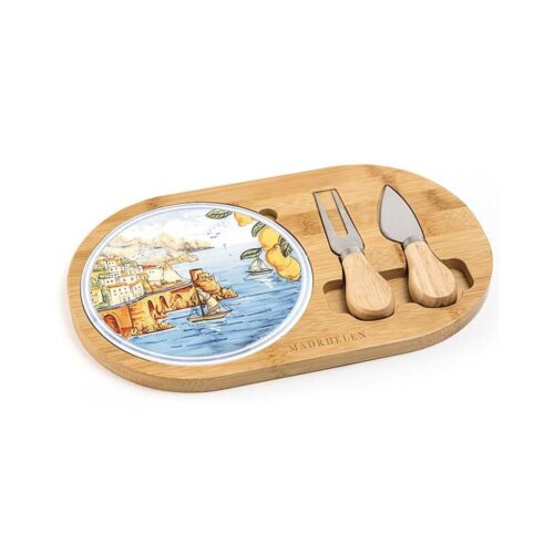 Madrhelen - Set Tagliere+ 2 Coltelli da Formaggio Capri Home