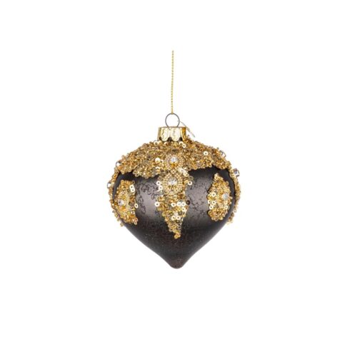 Bizzotto - Melissa Palla Albero Natale  Pendente Sfera Vetro 9 cm Nero Oro