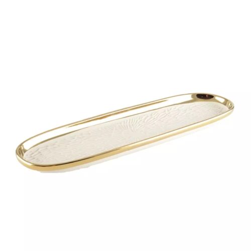 Aulica - Vassoio crema e oro