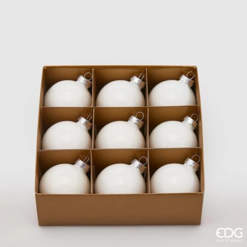EDG - Sfera di Natale in vetro 9 Pezzi D.6 cm