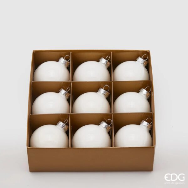EDG - Sfera di Natale in vetro 9 Pezzi D.6 cm