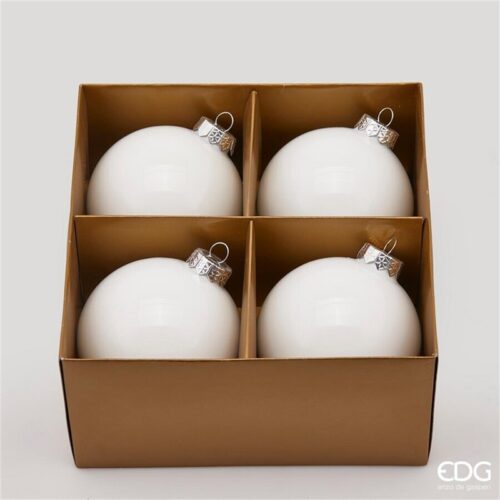 EDG - Sfera di Natale in Vetro 4 pezzi D.10 cm