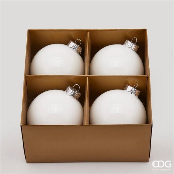 EDG - Sfera di Natale in Vetro 4 pezzi D.10 cm