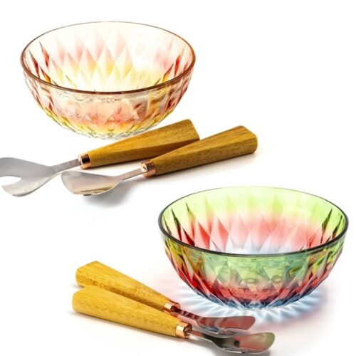 Madrhelen - Insalatiera con Posate Rainbow Crystal