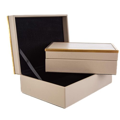 Le Stelle - Set due Bauletti legno Tortora