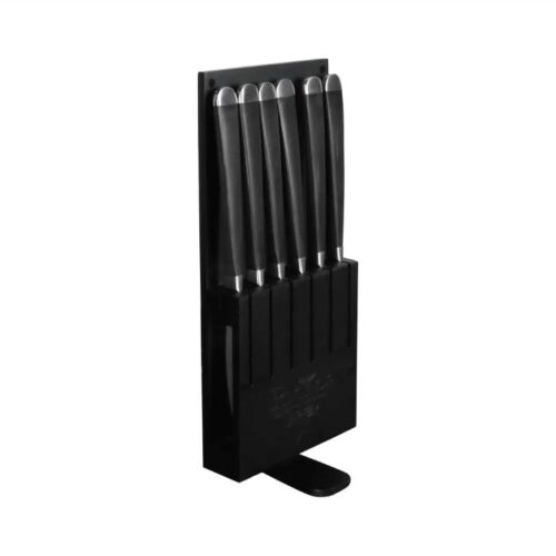 Pintinox - Ceppo 6 pezzi Coltelli da bistecca lama liscia