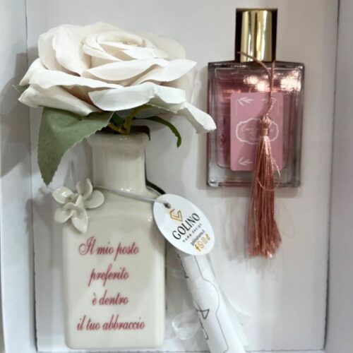 Cherry and Peach - Profumo per Tessuti con Vasetto in Ceramica di Capodimonte
