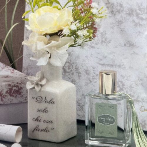 Cherry and Peach - Profumo per Tessuti con Vasetto in Ceramica di Capodimonte