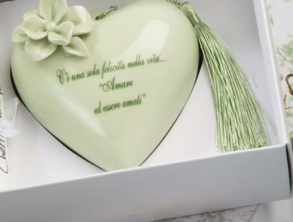 Cherry and Peach - Cuore in Porcellana di Capodimonte